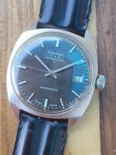 Pontiac Hydraulica Memomatic Date Montre Bracelet Homme À Restaurer P2481