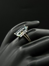 O158 - Splendide Bague en Or Blanc 18K, Aigue Marine Naturelle 2,90 ct - T50