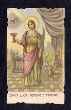 Santino Holy Card Santa Lucia