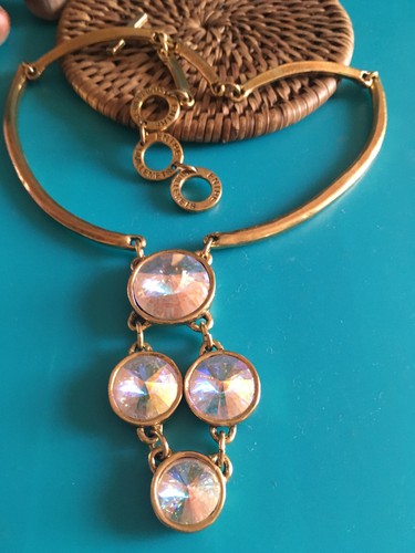Vintage collier doré signé - collier,