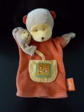 *. DOUDOU MARIONNETTE MOULIN ROTY LES LOUSTICS SINGE ORANGE JAUNE BEIGE BEBE TBE
