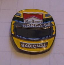 F1 FORMULE 1 CASQUE AYRTON SENNA MARLBORO HONDA NACIONAL HELMET Vintage Pin