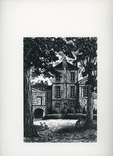 Gravure sur bois le parc - sur,