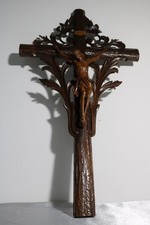 Crucifix ancien en bois 60 cm