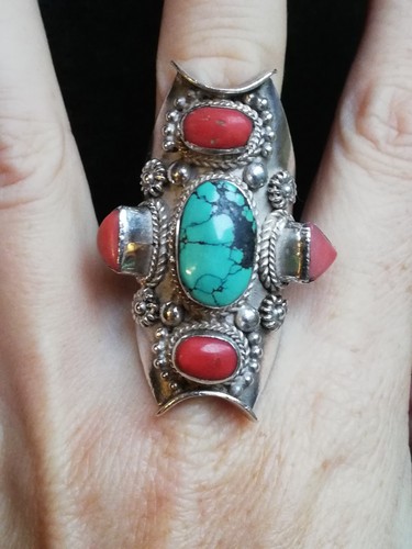 Bague argent ancienne - en,