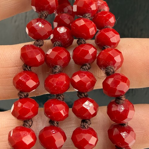 Vintage glass beaded necklace - vintage,