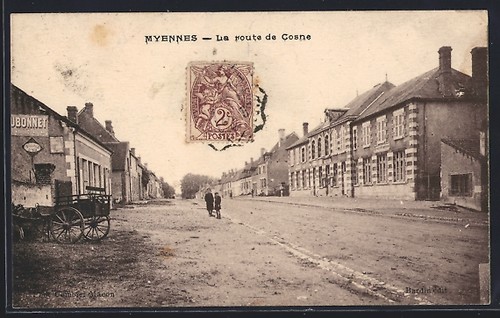 Cpa myennes route de cosne - de,