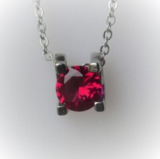 Rubis Hydrothermal Rouge de 1,465 ct - Pendentif Argent + Chaîne Argent