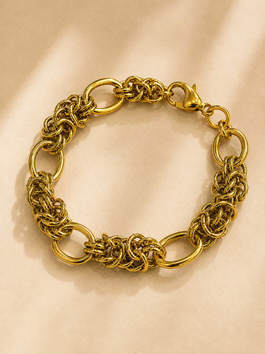 Bracelet plaqué 18k acier - plaqué, or