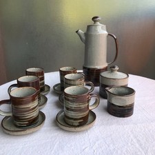 Très beau service à café en grès vernissé  du Japon -années 70-Grès paysan