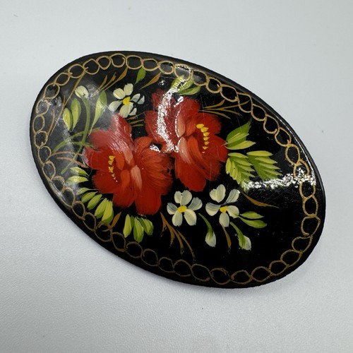 Broche vintage russe bois - russe,