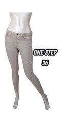 One Step Taille 36 Pantalon jeans jean denim 7/8 ème slim beige femme