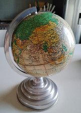 ANCIEN PETIT GLOBE TERRESTRE GIRARD BARRERE ET THOMAS 1940 CONGO BELGE SIAM