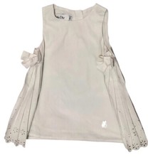 DIOR Baby  Authentique Robe Fillette 6 Mois En Coton Blanc Avec Logo En BEG