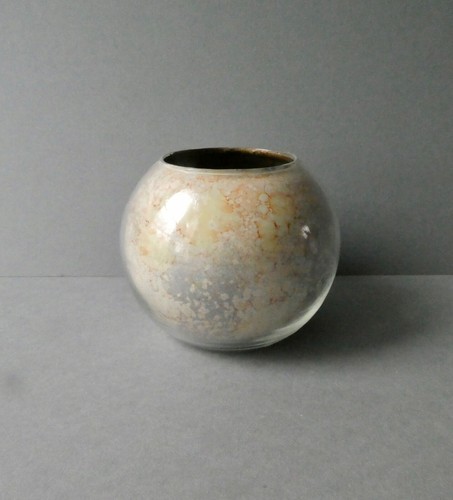 Vase boule verre signé - en,