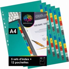5x Intercalaires Classeur A4