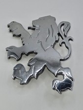Vintage Ancien Sigle Peugeot LION Chromé Argenté Métal Emblème Logo Insigne