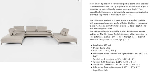 Roche bobois leather sofa - roche,