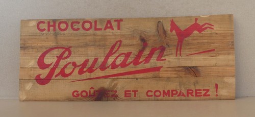 Ancienne plaque bois - ancienne, poulain