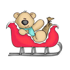 TAMPONS TRANSPARENTS OURSON DANS TRAINEAU DE NOEL MARIANNE DESIGN 57x50mm (117)