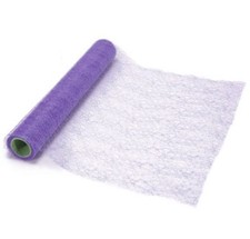 Rouleau De Dentelle en Organza Violet Décor Fleurs Faveurs Taille 48cmx2, 7m Dfh