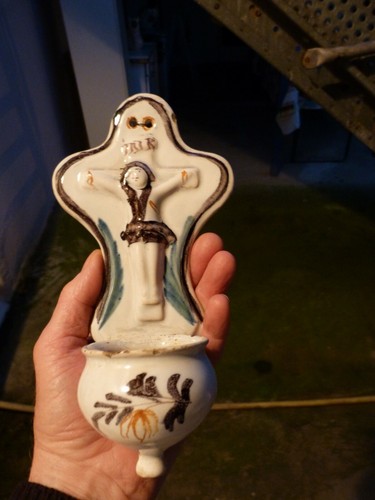 Benitier ancien faience - ancien,