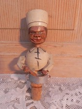 Ancien bouchon articulé à système le cuisinier bois sculpté articulé collection