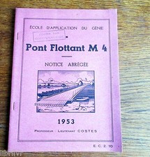Militaria école d'application du Génie NOTICE ABREGEE SUR PONT FLOTTANT M4 1953