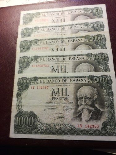 Espagne lot billets - 5, de