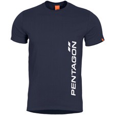 Pentagon Ageron T-shirt Logo Vertical Gym Classique Homme Top Midnight Blue