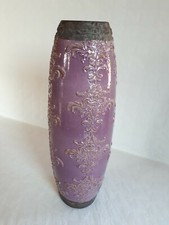 Grand vase fuselé en céramique craquelée violacée marque SIA Home Fashion