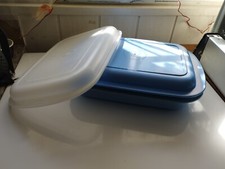 tupperware grand plat rectangle micro pro bleu 3.5 litre +couvercle conservation