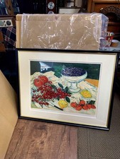 Tableau huile fruit rouge signé André Cottavoz 89x70cm