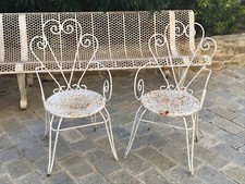 Duo de fauteuils en fer forgé
