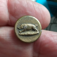 ANCIEN BOUTON . CHASSE VÉNERIE. SANGLIER MARCASSIN.  16 MM.