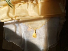 Rideaux Voilages Jaunes et Blancs 60x120 cm