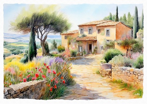 Tableau paysage de provence - tableau,