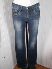 Pantalon jeans bleu délavé taille basse slim KAPORAL 5 AUD W27 36/38 logo métal