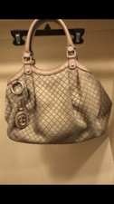 Gucci Sukey Monogram Diamante Hobo  Beige Canvas Satchel 866868