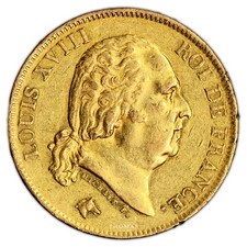 France - Louis XVIII - 40 Francs or - 1816 Q Perpignan - 10 660 exemplaires