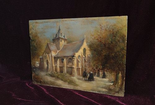 Tableau ancien peinture huile - tableau,