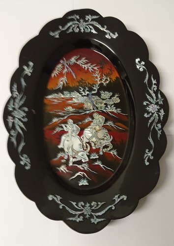Tableau ovale bois - tableau, en