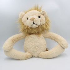 Doudou peluche lion beige avec