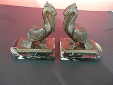 Serre-livres forme pélican Maurice FRECOURT régule patiné ART DECO