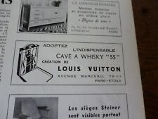 VUITTON cave à whisky 282 publicité papier FRANCE ILLUSTRATION 1955