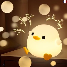 WDJLNZB Veilleuse Canard Enfant,Veilleuse Bébé Silicone Animal Mignon, V