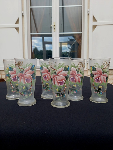 Anciens verres orangeade - 6,