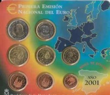 Coffret  ESPAGNE 2001 de 1 ct