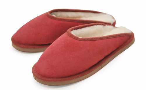 Mules peau mouton rouge - mules, de