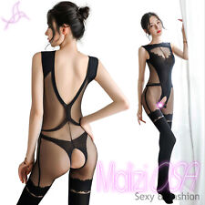 Catsuit Bodystocking Voilé Sexy Nylon Chaussette Corpo Grenouillère Lingerie
